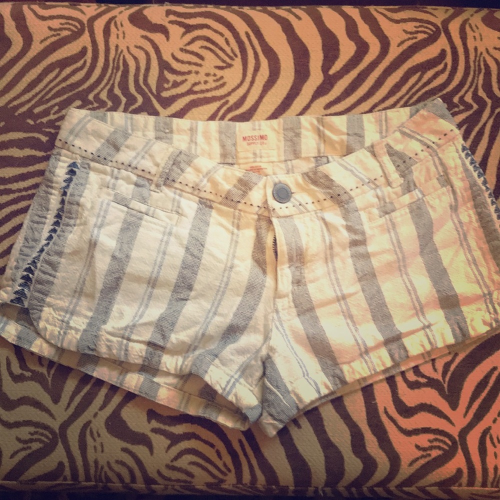 Missimo Gray white and blue stripes shorts